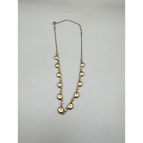 Vintage Liz Claiborne LC Brushed Gold Tone Dainty Necklace - Picture 8 of 11